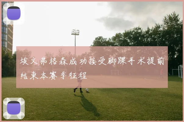 埃文弗格森成功接受脚踝手术提前结束本赛季征程